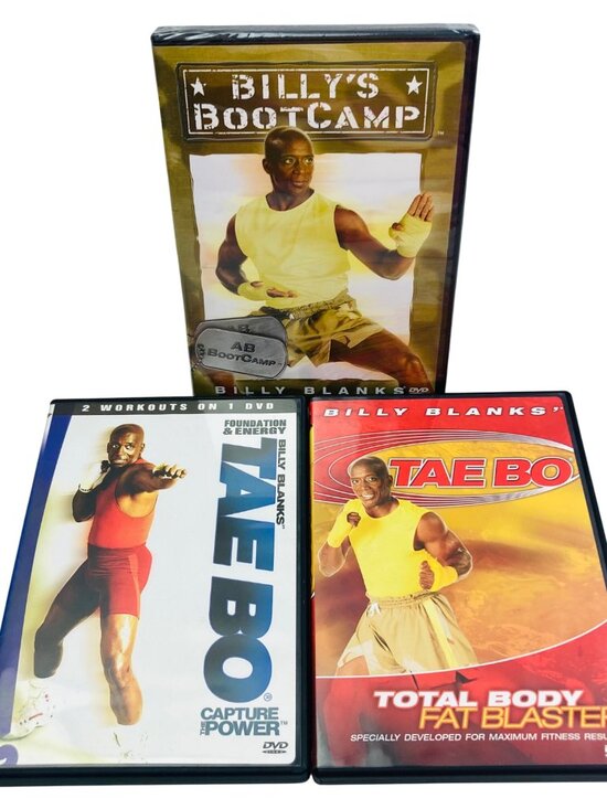 Billy Blanks Tae Bo 3 DVD Set - Foundation & Energy, Fat Blaster, AB Bootcamp - Picture 1 of 7